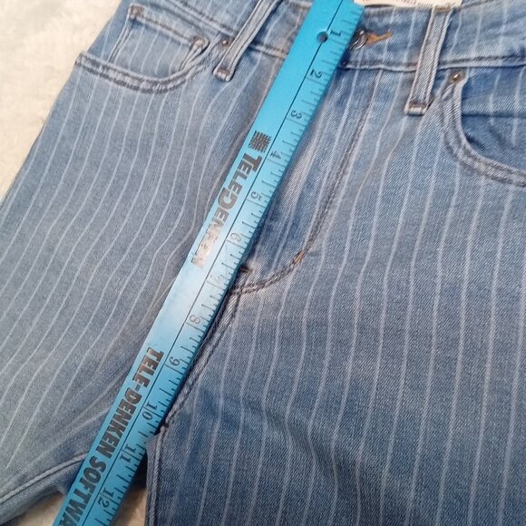 Levi's 721 Woman's Blue Stripes High Rise Skinny Denim Jeans Size: 26 - Picture 5 of 10